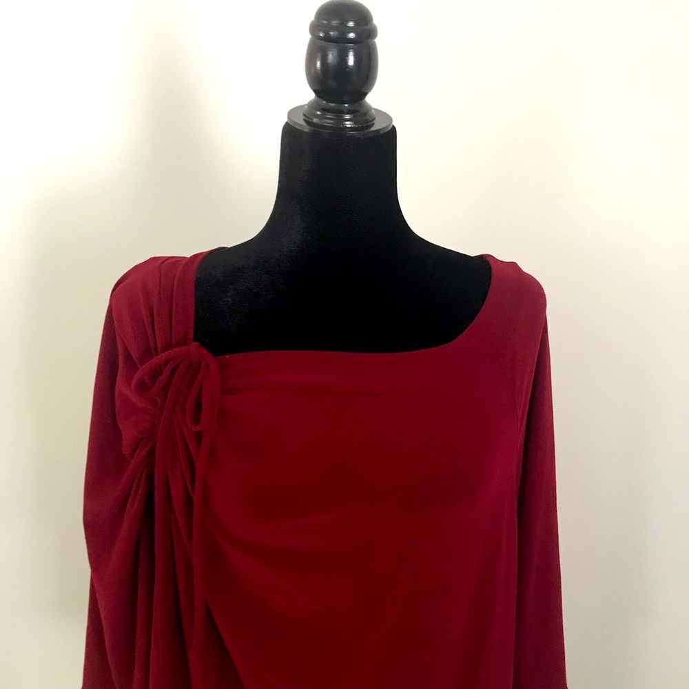 One Heart Maroon Tie Neck Blouse